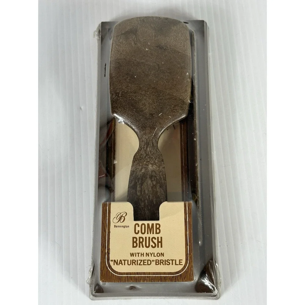 Vintage Bennington Comb Brush With Nylon Naturized Bristle NOS Sealed Package‎